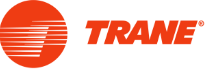 The trane logo on a black background.