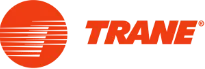 The trane logo on a black background.