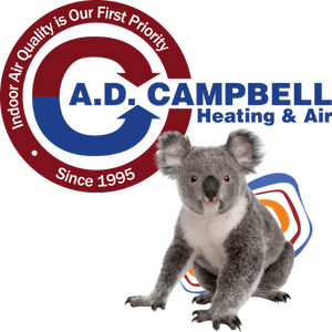 A koala logo with the words ad campbell.